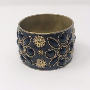 Y2K Artisan Fair Trade Women's Large Metal Floral Bracelet Cuff
